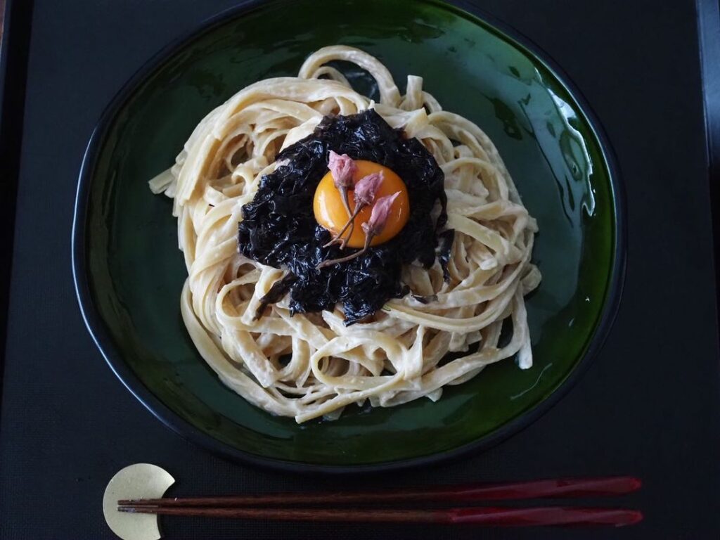 Romantic and Savory! Creamy Sakura Tofu Pasta✨ 夜桜 豆腐クリームパスタ