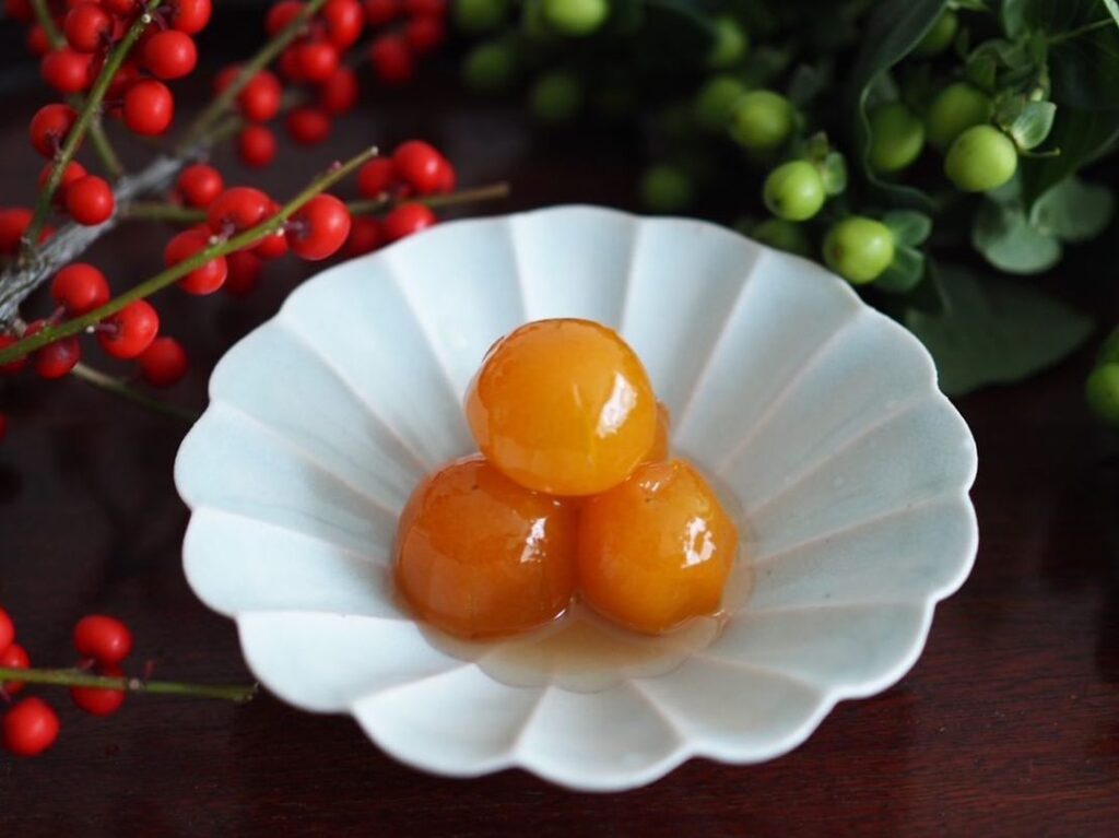 osechi candied kumquat / 手作りおせち　金柑の甘露煮