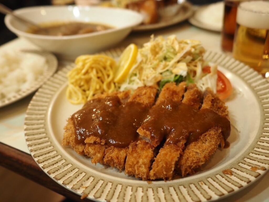 Tonkatsu teishoku in Kyoto