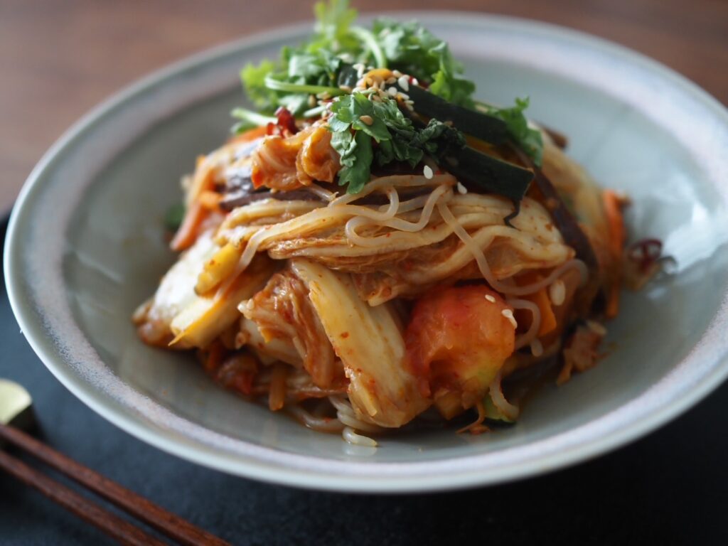 Shirataki 0 cal noodle diet kimchi　白滝キムチ炒め