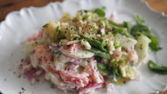 Amazing Green Chili Paste! Crunchy Vegan “Raita Salad”/ フレッシュ＆食感最高、ライタサラダ