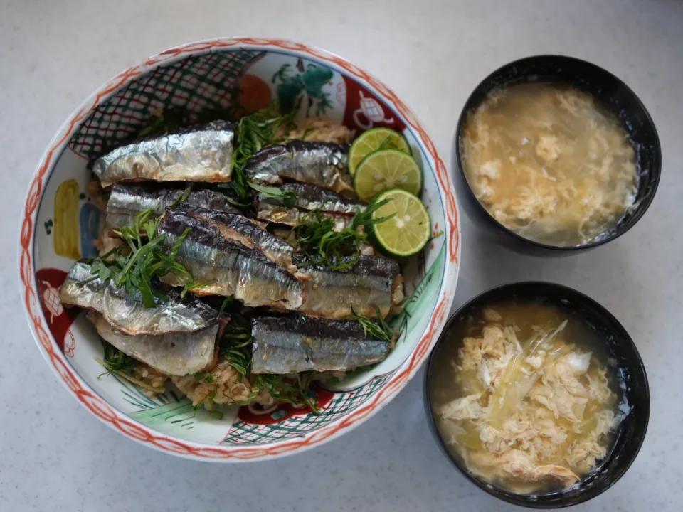 Sanma gohan & Myoga Soup