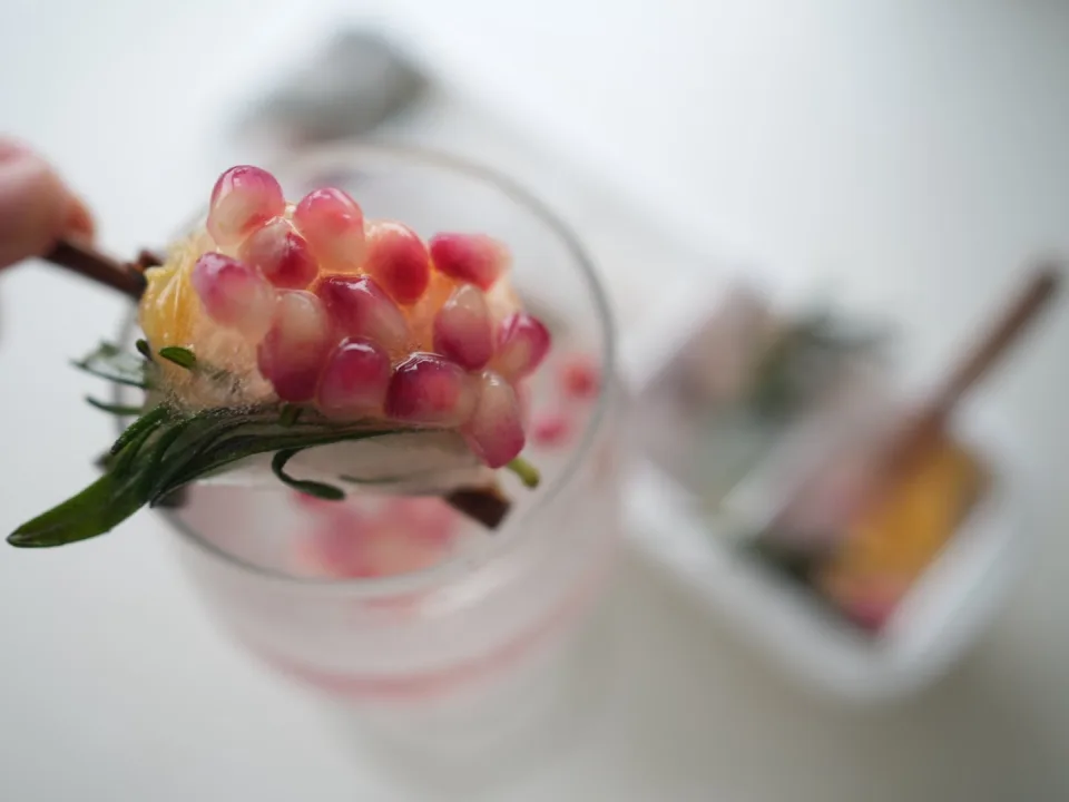 Winter Festive Citrus, Herb, and Spice Ice Cubes