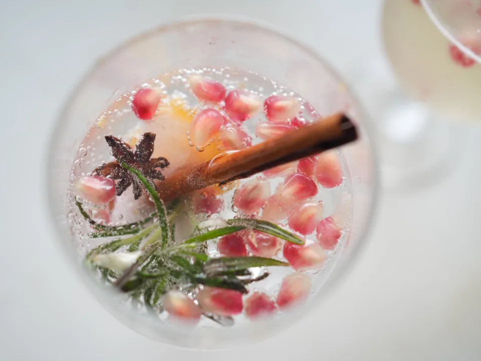 Winter Festive Citrus, Herb, and Spice Ice Cubes